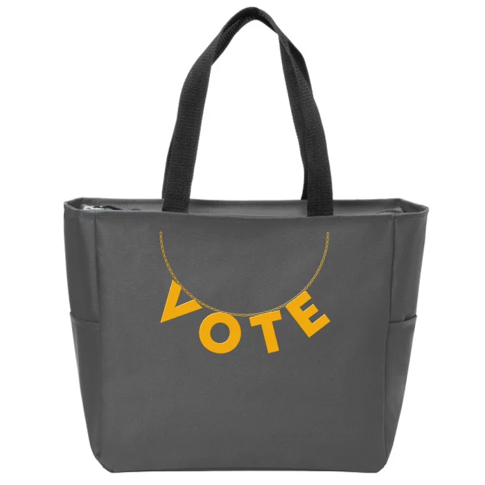 VOTE Gold Chain Necklace 2020 Election Zip Tote Bag