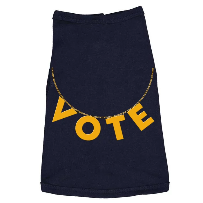 VOTE Gold Chain Necklace 2020 Election Doggie Tank