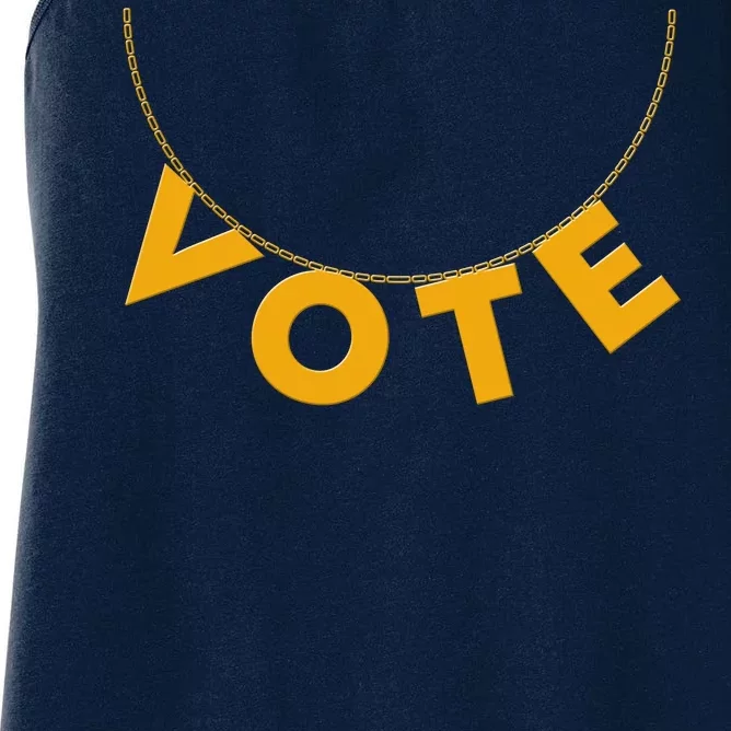 VOTE Gold Chain Necklace 2020 Election Women's Racerback Tank