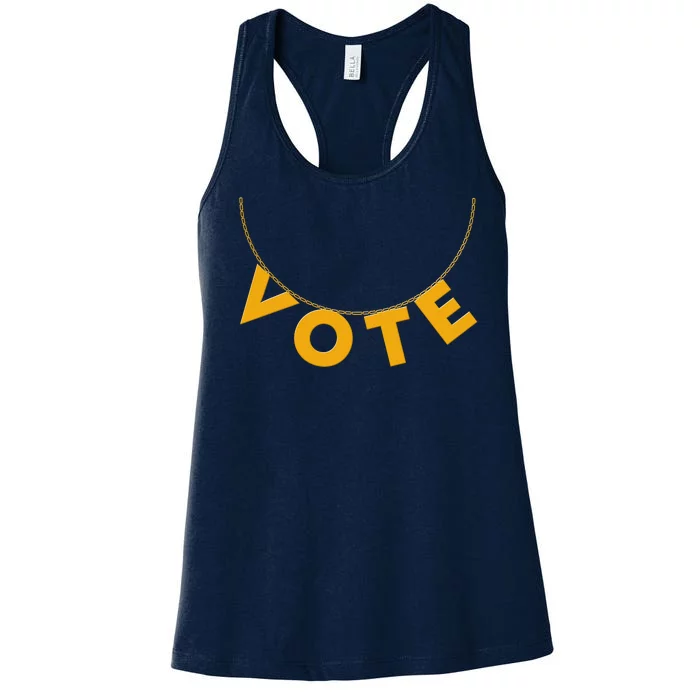 VOTE Gold Chain Necklace 2020 Election Women's Racerback Tank