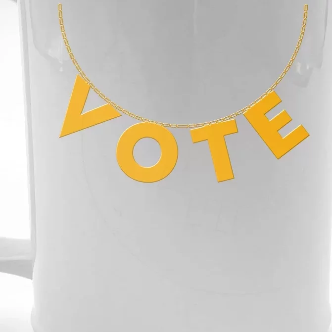 VOTE Gold Chain Necklace 2020 Election Front & Back Beer Stein