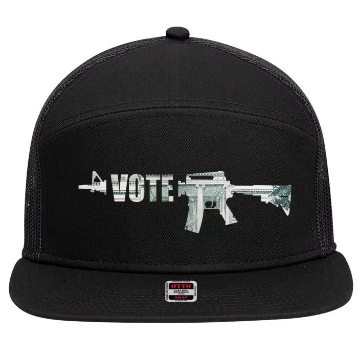 Vote Guns 7 Panel Mesh Trucker Snapback Hat