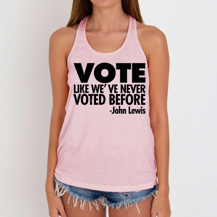 VOTE Like We've Never Voted Before John Lewis Women's Knotted Racerback Tank