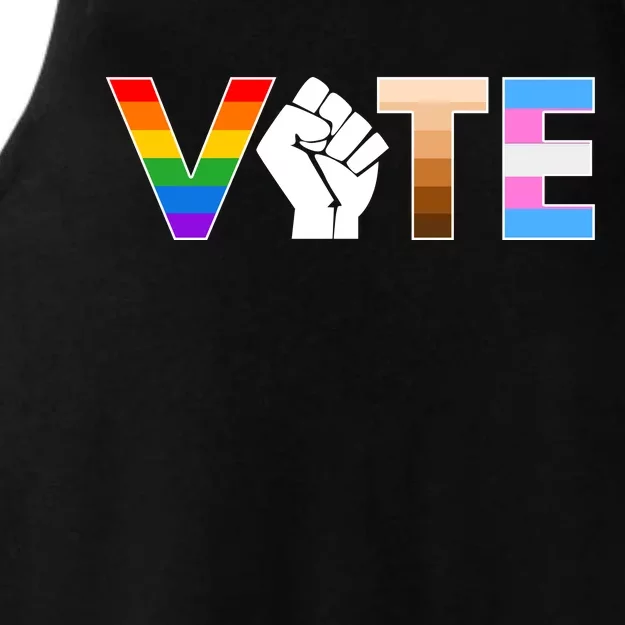 VOTE Protest BLM LBGTQ Equality Ladies Tri-Blend Wicking Tank