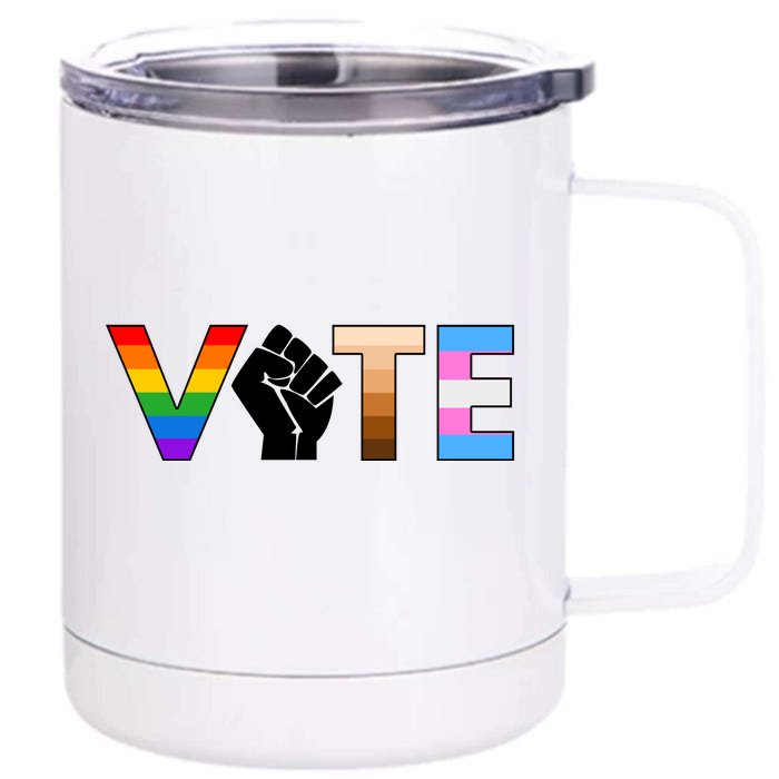 VOTE Protest BLM LBGTQ Equality Front & Back 12oz Stainless Steel Tumbler Cup