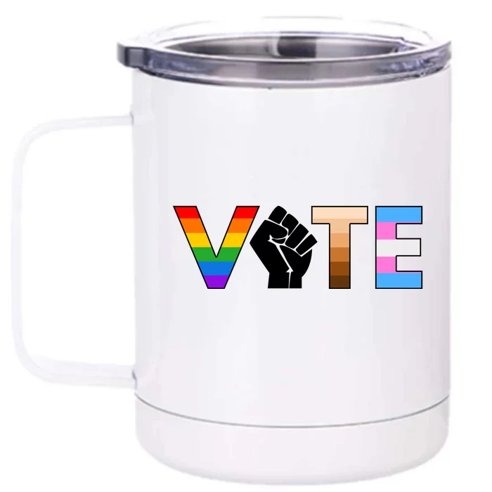 VOTE Protest BLM LBGTQ Equality Front & Back 12oz Stainless Steel Tumbler Cup