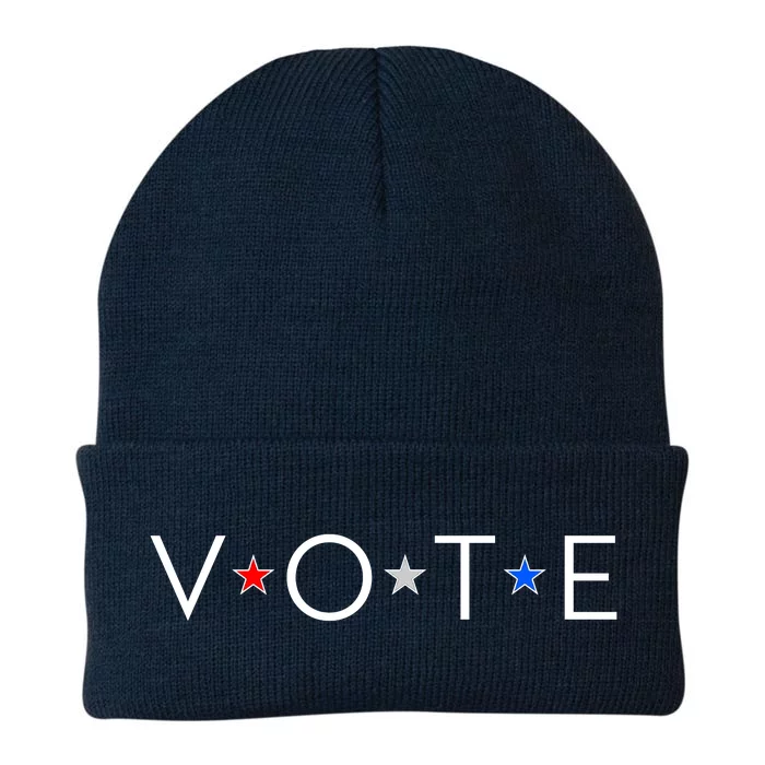 VOTE Red White Blue Stars Knit Cap Winter Beanie