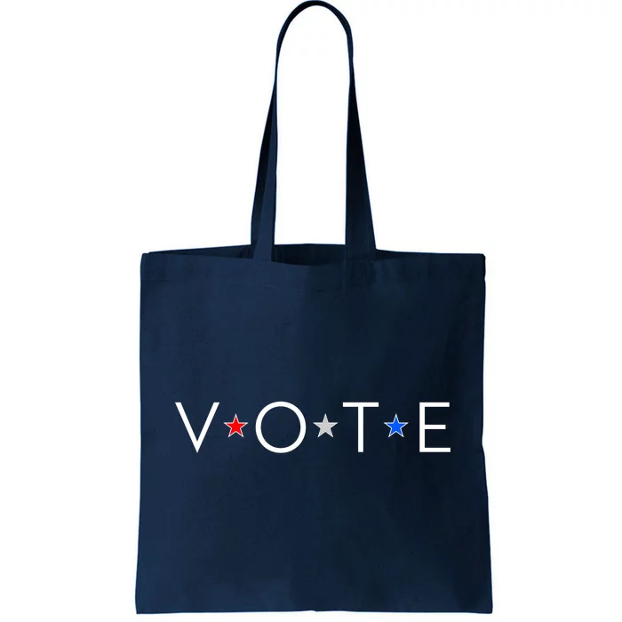 VOTE Red White Blue Stars Tote Bag