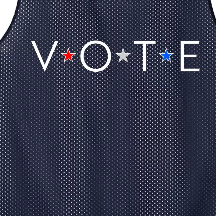 VOTE Red White Blue Stars Mesh Reversible Basketball Jersey Tank