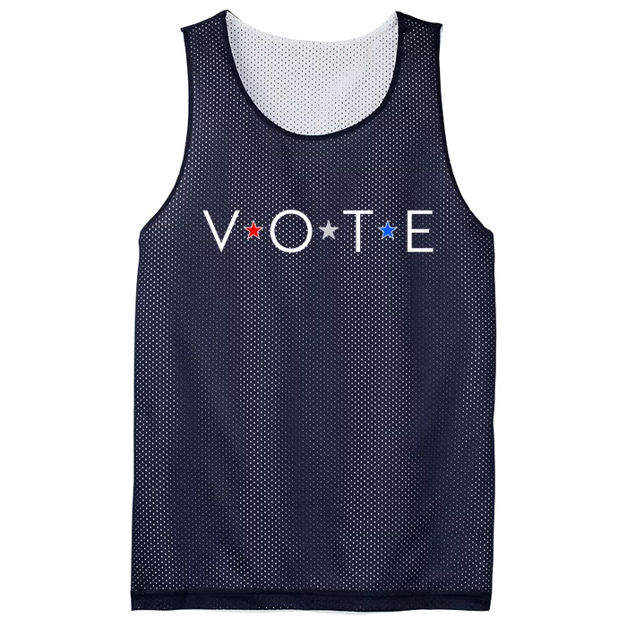 VOTE Red White Blue Stars Mesh Reversible Basketball Jersey Tank