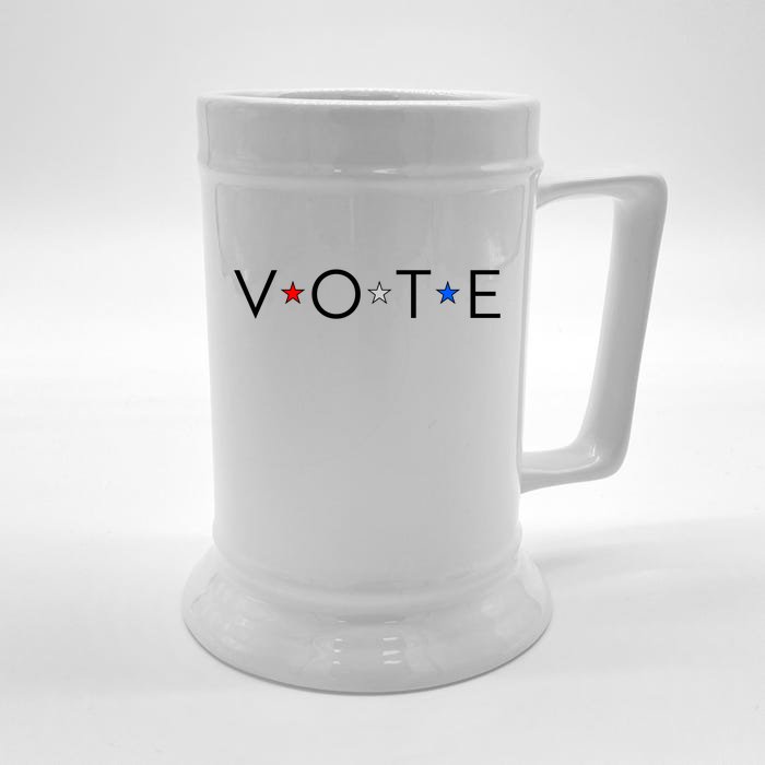 VOTE Red White Blue Stars Front & Back Beer Stein