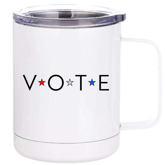 VOTE Red White Blue Stars Front & Back 12oz Stainless Steel Tumbler Cup