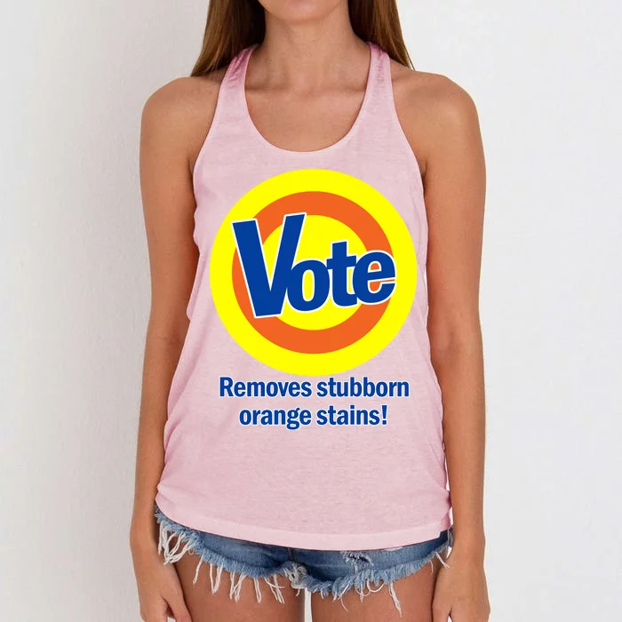 Vote Remove Stubborn Orange Stains Women's Knotted Racerback Tank