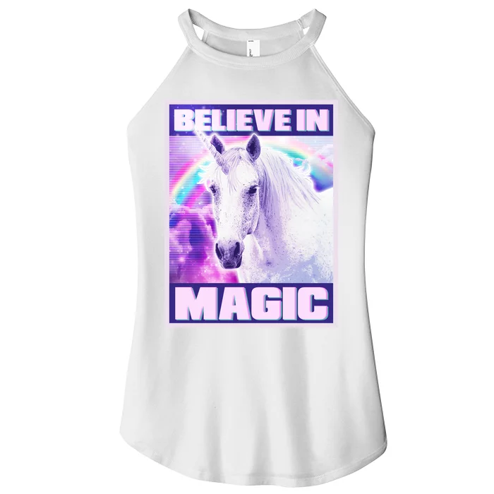 Vote Unicorn Believe in Magic Women’s Perfect Tri Rocker Tank