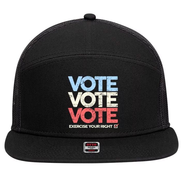 Vote Vote Vote Exercise Your right 7 Panel Mesh Trucker Snapback Hat