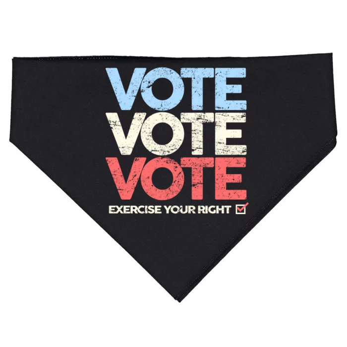 Vote Vote Vote Exercise Your right USA-Made Doggie Bandana