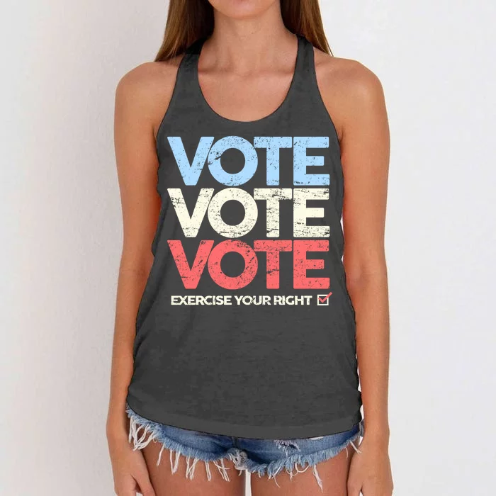 Vote Vote Vote Exercise Your right Women's Knotted Racerback Tank