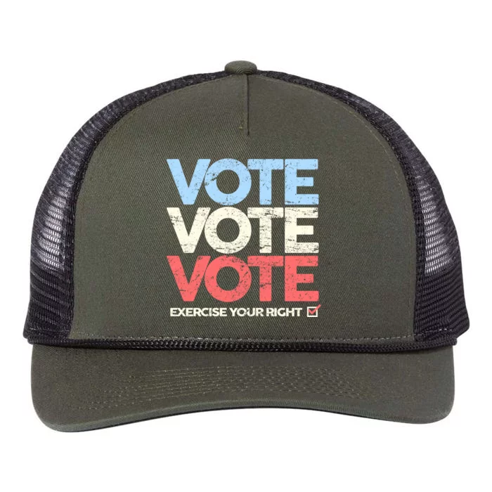 Vote Vote Vote Exercise Your right Retro Rope Trucker Hat Cap