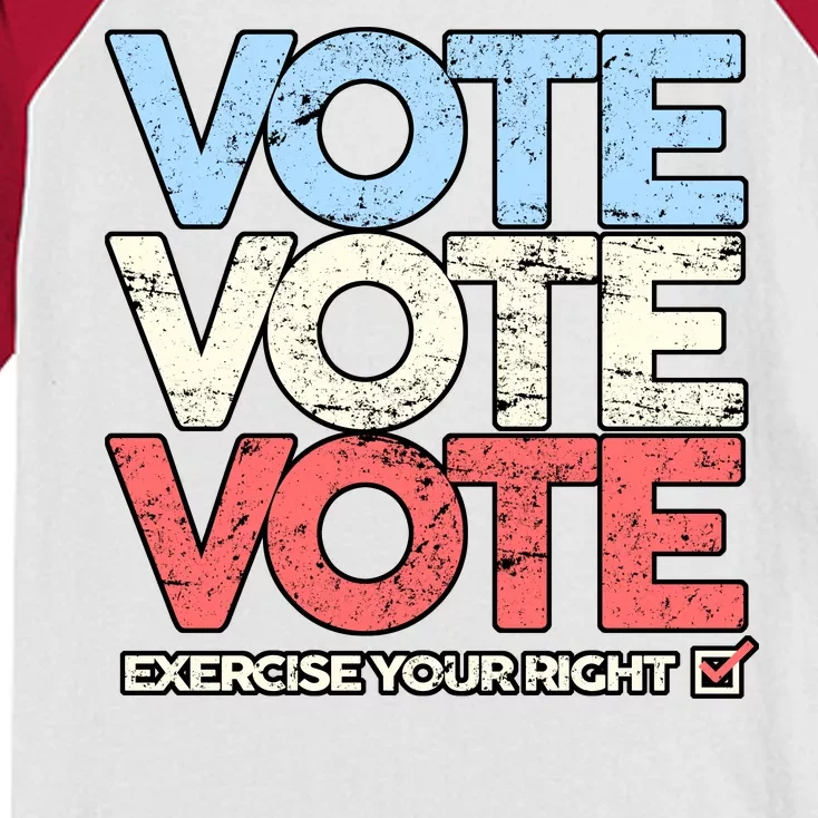 Vote Vote Vote Exercise Your right Kids Colorblock Raglan Jersey