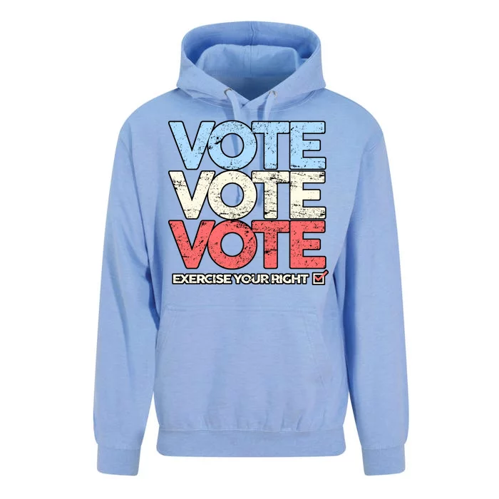 Vote Vote Vote Exercise Your right Unisex Surf Hoodie