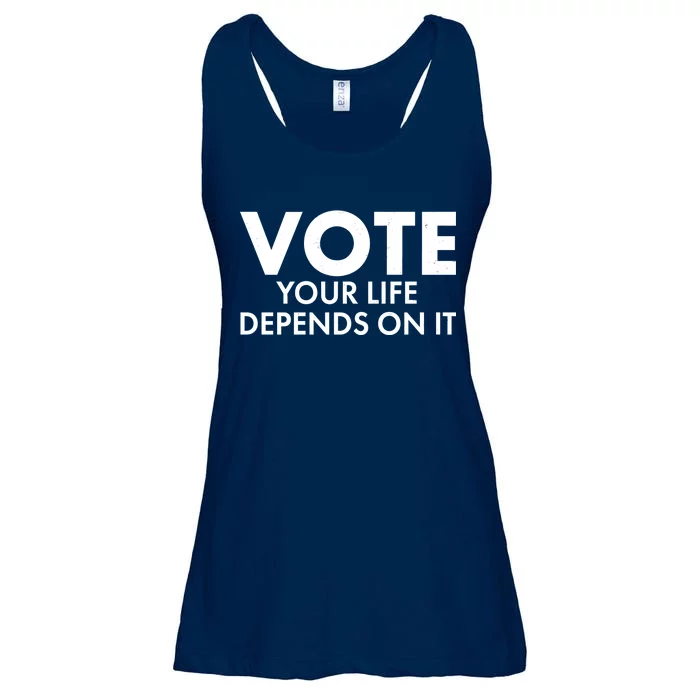 VOTE Your Life Depends On it Ladies Essential Flowy Tank