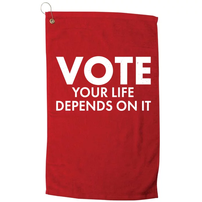 VOTE Your Life Depends On it Platinum Collection Golf Towel