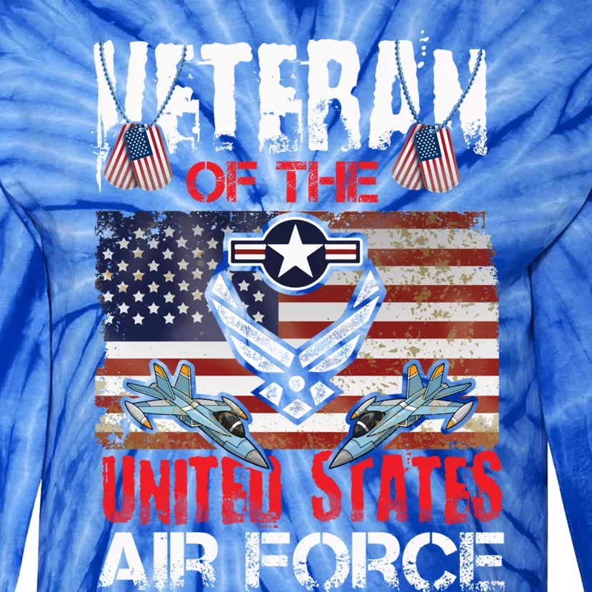 Veteran Of United States Air Force Fighter Jet Veterans Day Gift Tie-Dye Long Sleeve Shirt