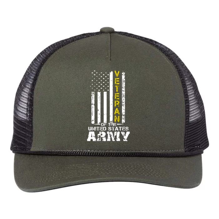 Veteran Of United States US Army Veteran Retro Rope Trucker Hat Cap