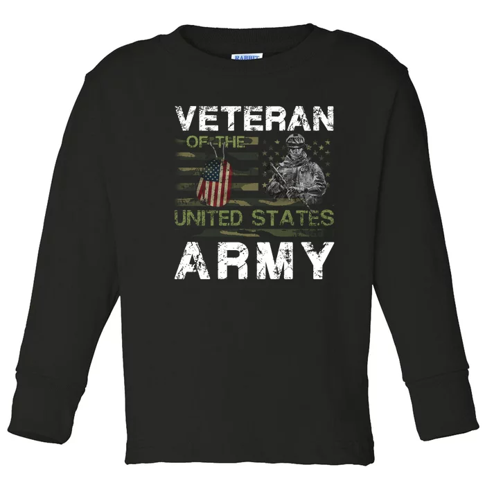 Veteran Of United States U.S Army Veteran Toddler Long Sleeve Shirt