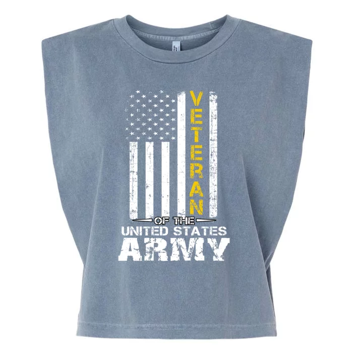 Veteran of United States US Army Gold Garment-Dyed Women's Muscle Tee