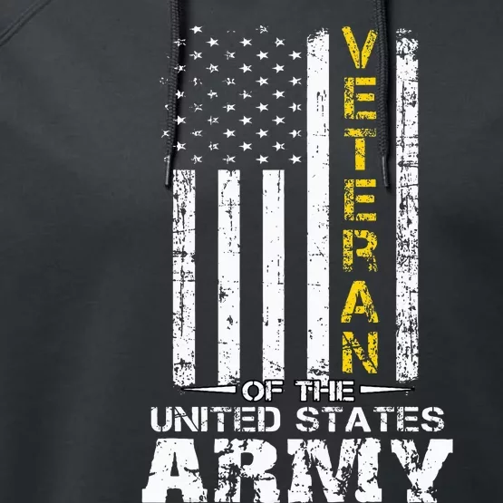 Veteran of United States US Army veteran Gold Performance Fleece Hoodie