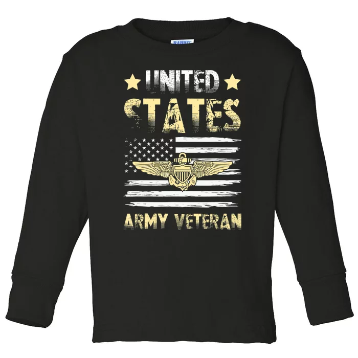 Veteran of United States US Army veteran Gold Toddler Long Sleeve Shirt