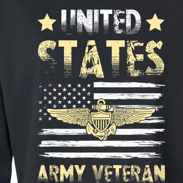 Veteran of United States US Army veteran Gold Cropped Pullover Crew