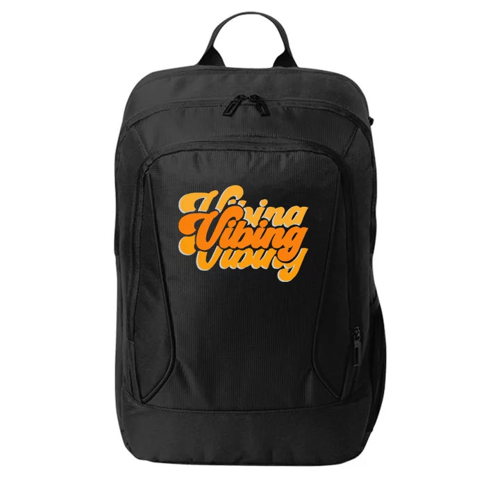 Vibing Orange Vibes Only Color Graphic City Backpack