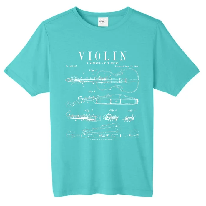 Violin Old Vintage Patent Drawing Print ChromaSoft Performance T-Shirt