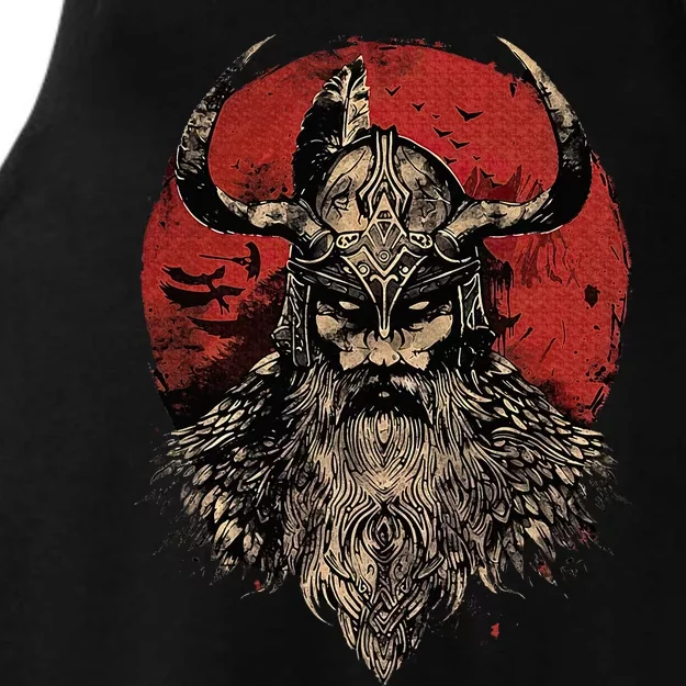 Viking Odin Valhalla Scandinavian Odin Ladies Tri-Blend Wicking Tank