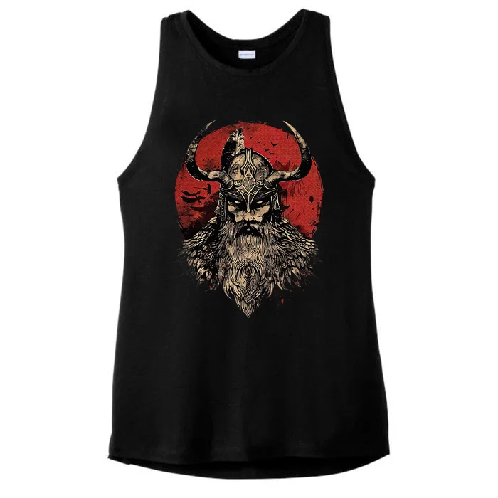 Viking Odin Valhalla Scandinavian Odin Ladies Tri-Blend Wicking Tank