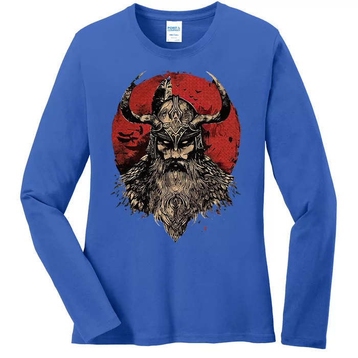 Viking Odin Valhalla Scandinavian Odin Ladies Long Sleeve Shirt