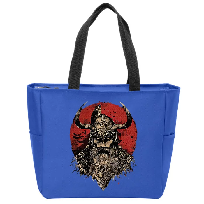 Viking Odin Valhalla Scandinavian Odin Zip Tote Bag