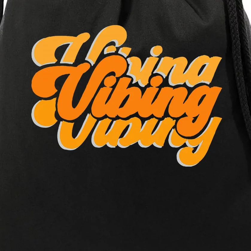 Vibing Orange Vibes Only Drawstring Bag