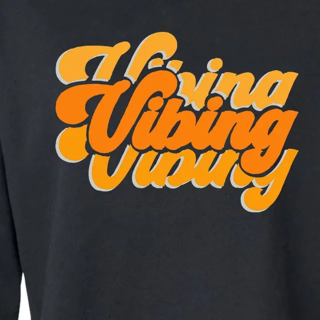 Vibing Orange Vibes Only Cropped Pullover Crew