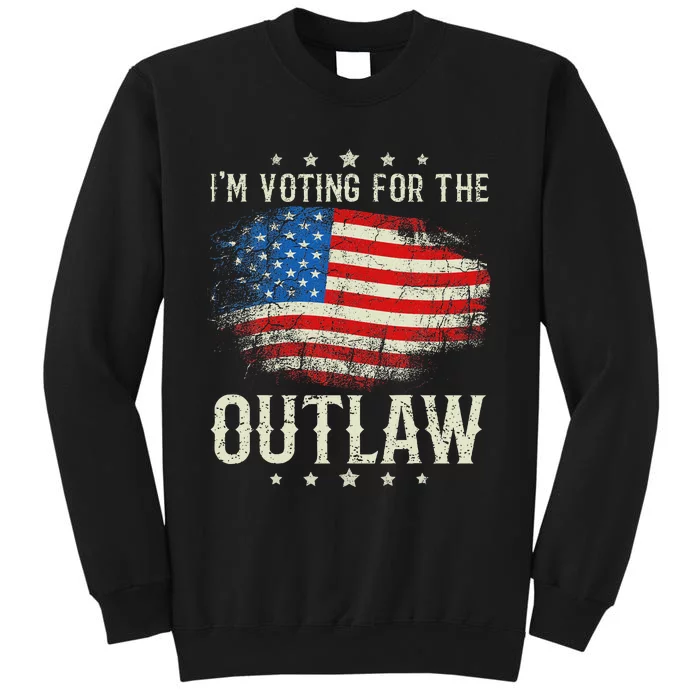 Voting Outlaw Vintage American Flag Tall Sweatshirt