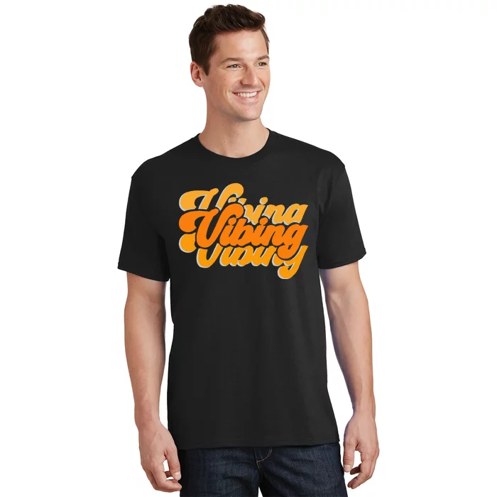 Vibing Orange Vibes Only Color Graphic T-Shirt