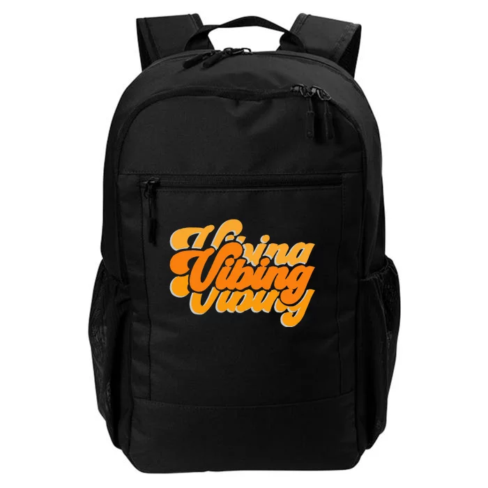 Vibing Orange Vibes Only Color Graphic Daily Commute Backpack