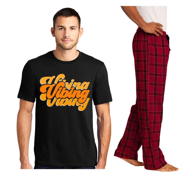 Vibing Orange Vibes Only Color Graphic Pajama Set