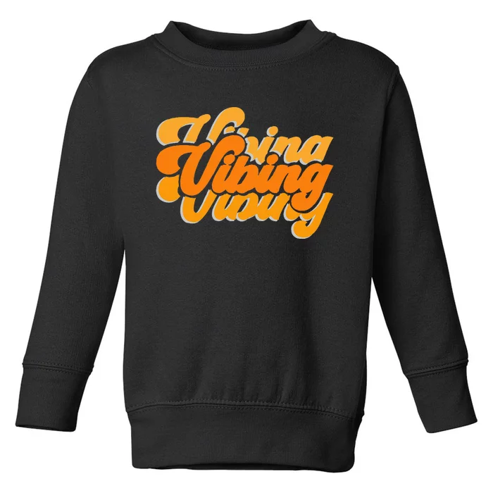 Vibing Orange Vibes Only Color Graphic Toddler Sweatshirt