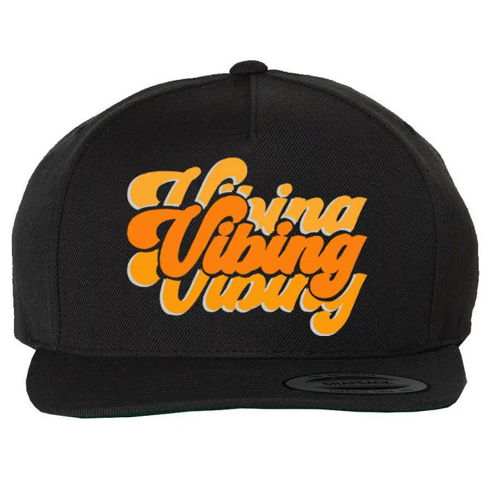 Vibing Orange Vibes Only Color Graphic Wool Snapback Cap