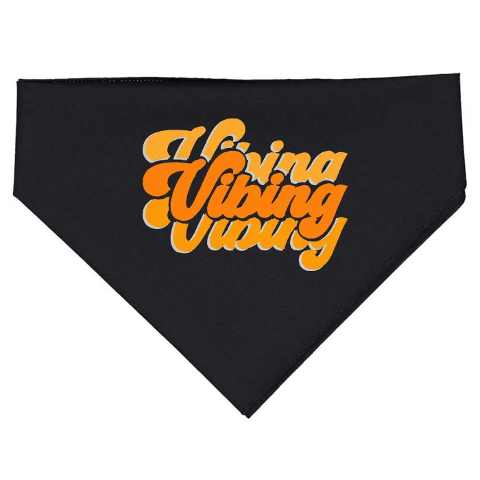 Vibing Orange Vibes Only Color USA-Made Doggie Bandana