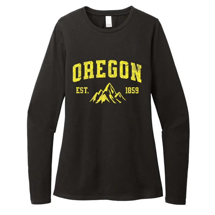 Vintage Oregon Womens CVC Long Sleeve Shirt