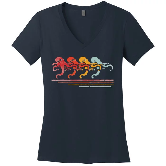 Vintage Octopus Women's V-Neck T-Shirt